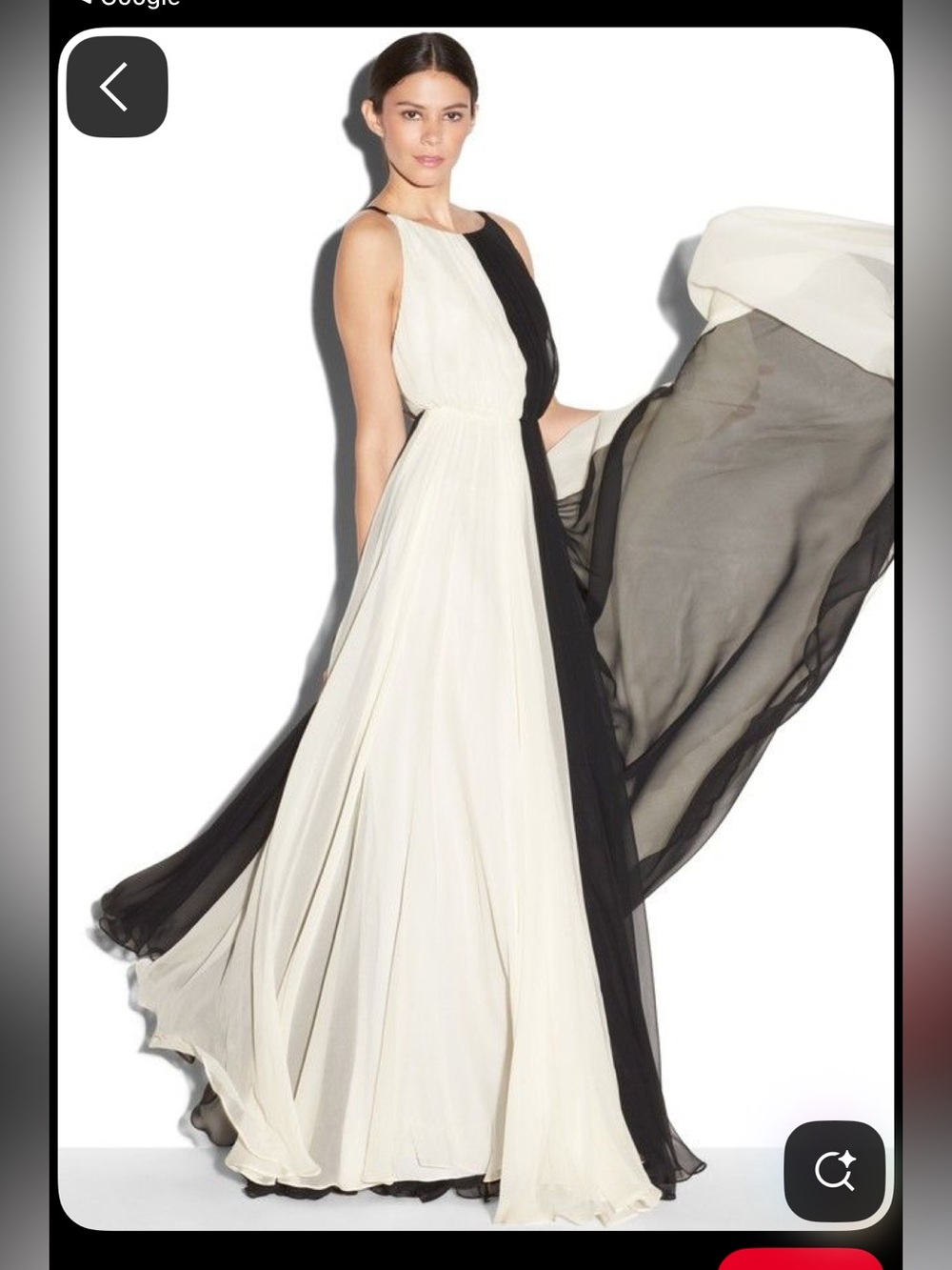 Milly Black and Cream Contrast Evening Dress - Picture 2 of 12